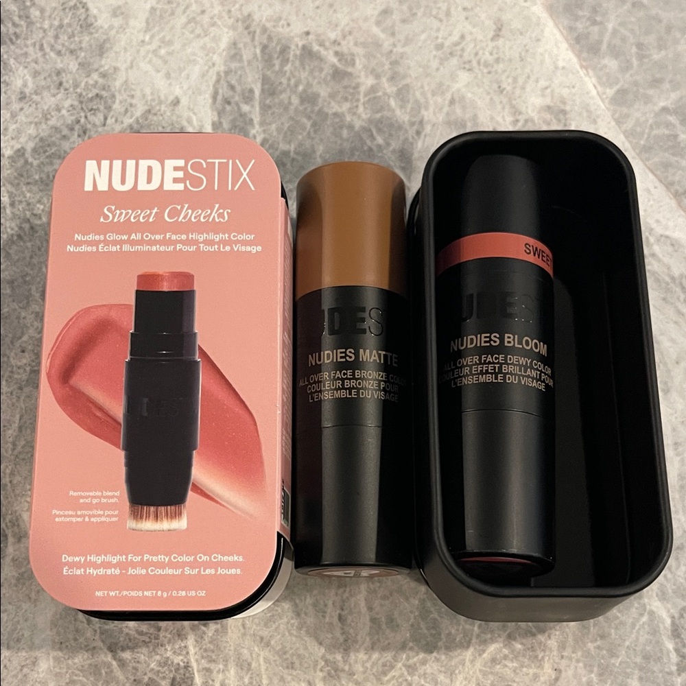NUDESTIX blushes x2 Sticks and 1 bronzer stick- Brand New